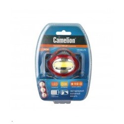 *Фонарь  Camelion LED 5382 (фонарь налобн., черн, COB , 4реж., 3хLP03 в компл., пласт, откр. блист.)