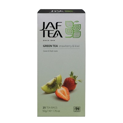 Чай                                        Jaf tea                                        SC Green Strawberry+Kiwil 25 пак.*2 гр. зеленый с клубникой и киви (36) (76)