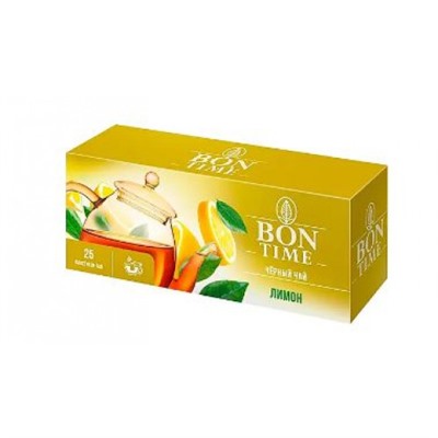 «Bontime», чай черный «Лимон», 25 пакетиков, 37 гр. KDV