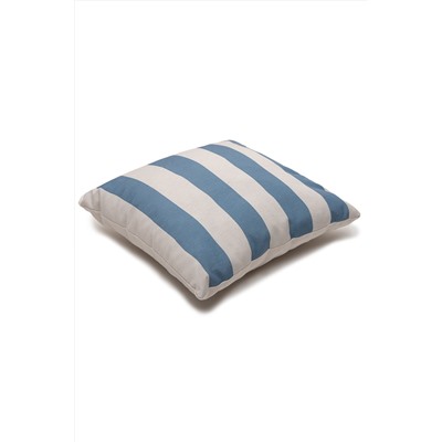 Подушка декоративная с фотопечатью 40х40 см ткань смесовая Страйп (голубой) 4052