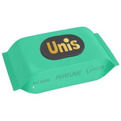 Влажные салфетки антибактериальные Unis Perfume Green, клапан, 84 шт