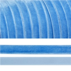 Лента бархатная 20 мм TBY LB2083 цвет голубой 1 метр