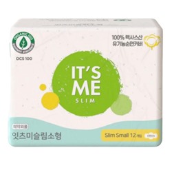 ITS ME Прокладки женские гигиенические с крылышками / Slim Organic Cotton Pads Small, 230 мм, 2 капли, 12 шт.