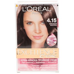 Краска для волос L'Oreal (Лореаль) Excellence Creme, тон 4.15 - Морозный шоколад