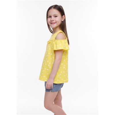CLE Блузка дев.804617/58ззн, жёлтый/белый, Таблица размеров на детскую одежду «ЭЙС» и «CLEVER WEAR»