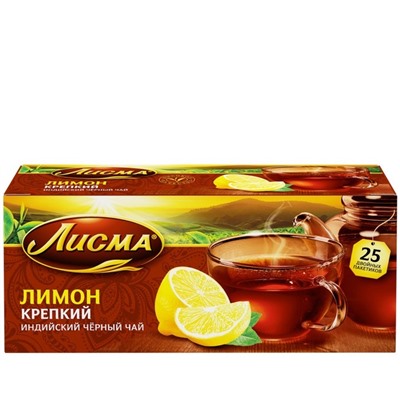 Чай                                        Лисма                                         Лимон крепкий черный 25 пак.*1,5 гр. (18) 102195
