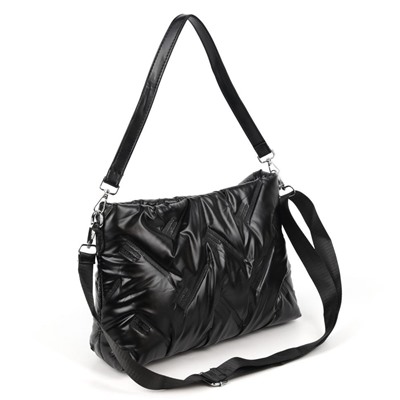 Женская дутая стеганная сумка через плечо 2312 Блек