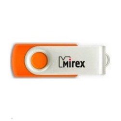 *USB2.0 FlashDrives16Gb Mirex SWIVEL RUBBER ORANGE