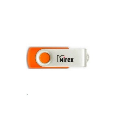 *USB2.0 FlashDrives16Gb Mirex SWIVEL RUBBER ORANGE