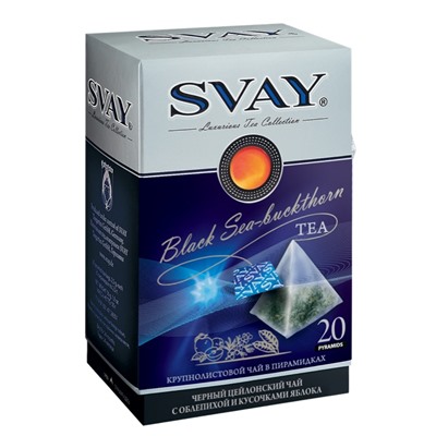 Чай                                        Svay                                        Svay Black Sea-buckthorn 20*2,5 гр. черный c облепихой, пирамидки (12)