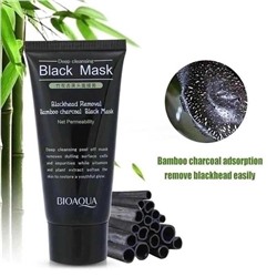 Очищающая маска-плёнка с бамбуковым углём BIOAQUA Blackhead Removal Bamboo Charcoal Black Mask