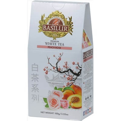 BASILUR. White Tea. Персик-Роза 100 гр. карт.упаковка