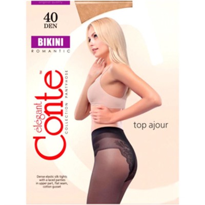 Колготки Conte Bikini (Конте Бикини), Grafit (графит), 40 den, 4 размер