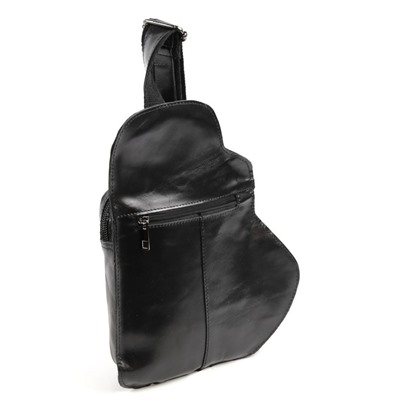 Мужская кожаная сумка слинг 001(1) Блек