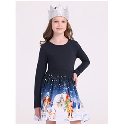 платье 1ДПД2999804ня; темно-синий82+девочки в снегу