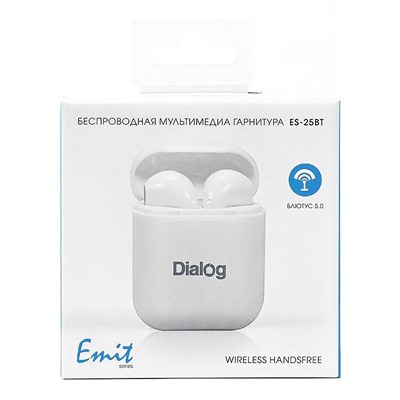 Беспроводные Bluetooth-наушники Dialog TWS Emit ES-25BT (white)