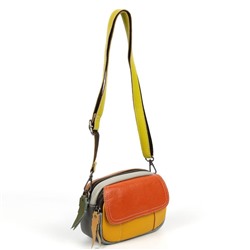 Женская кожаная сумка кросс-боди 6705 Оранж/Елоу