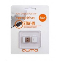 *USB2.0 FlashDrives 8Gb QUMO Nano белый