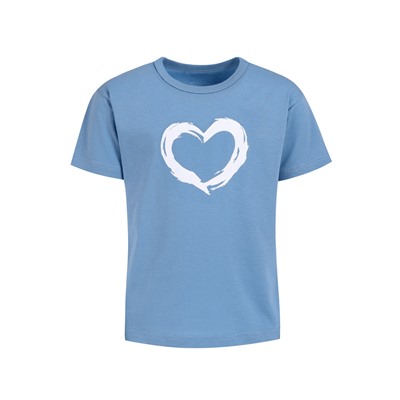 футболка 1ДДФК4328001; серо-голубой250 / Сердце кистью