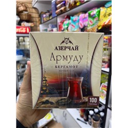 Азерчай Армуду черный чай со вкусом бергамот и чабрецом в уп 100шт