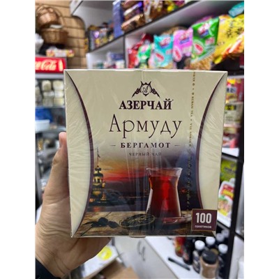 Азерчай Армуду черный чай со вкусом бергамот и чабрецом в уп 100шт