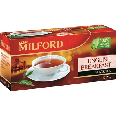 Чай                                        Milford                                        Черный Английский завтрак 20 пак. х 1,75 гр.(12)