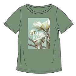 футболка 1ЖДФК2657001; зеленый263 / Тюльпаны на зеленом