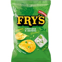 Бакалея                                        Fry's                                        Чипсы из натур. картофеля "FRY'S" вкус Нежная сметана и игривая зелень 70 гр, м/у (24)