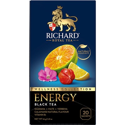Чай                                        Richard                                        Energy Tea 20 пак.*1,7 гр.черный (12) 102453