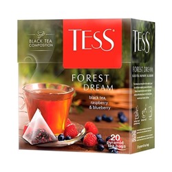 Чай                                        Tess                                         пирамидки Forest Dream (черный ежевика,малина,лес.ягода) 20 пак. х 1,8 гр.(12) (0784)