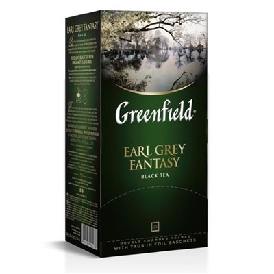 Чай                                        Greenfield                                         Earl grey fantasy 25 пак. х 2 гр. черный с берг.(10) (0427-10)