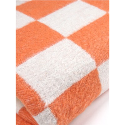 Одеяло детское байковое Клетка оранжевая