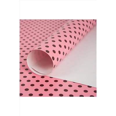 Бумага упаковочная "Горошек на розовом" №ВЗ-1509-0128