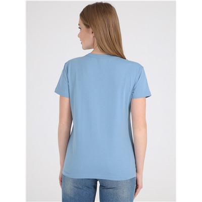 футболка 1ЖДФК4251001; серо-голубой250 / Кардиограмма с сердцем вышивка