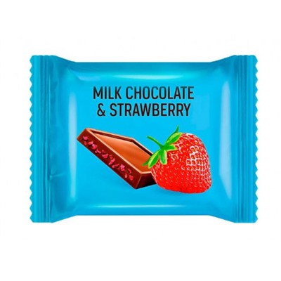 «OZera», молочный шоколад с клубничными криспами. Блок 100 шт. по 12 гр. KDV