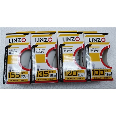 [33052] Лампа светодиодная LINZO LED А60 17W E27 4000K