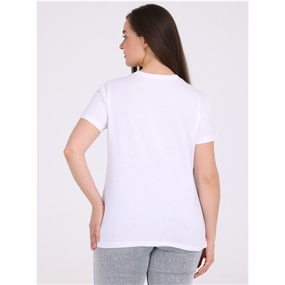 футболка 1ЖДФК3296001; белый / Кардиограмма с сердцем вышивка
