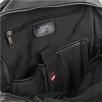 Мужской кожаный рюкзак Dierhoff DF-6615 Блек