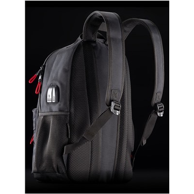Рюкзак для подростков SkyName 80-45 черный-красный 30х16х42