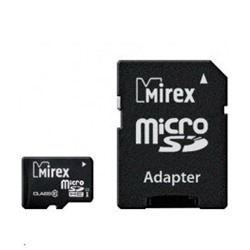 *Пам.MicroSDXC, 64Gb Mirex (Class 10 UHS-I) с адаптером SD