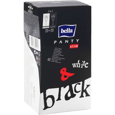 Ежедневные прокладки Bella (Белла) Panty Slim Black & White, 40 шт