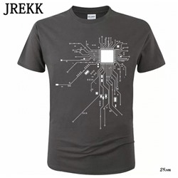 Мужская футболка микросхема темно-серая SM266