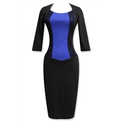 115052 Платье мод.17106 цвет. чёрный/синий