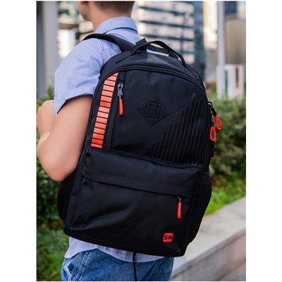 Рюкзак для подростков SkyName 80-46 черный-оранжевый 30х16х42