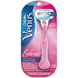 Станок женский для бритья Gillette Venus Embrace, 2 кассеты