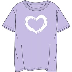 футболка 1ДДФК4437001; светло-сиреневый248 / Сердце кистью
