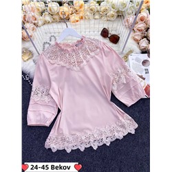 Женская Блузка Ткань Вискоза + Гипюр Размеры M 46-48, L48-50, XL50-52, 2XL 54-56