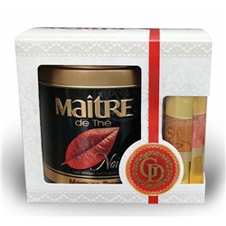 Чай                                        Maitre de the                                         Набор чай черный "Де Люкс" ж/б+ конфеты Golden Dessert , 144 гр (6)