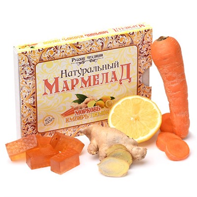 Натуральный мармелад "Русские традиции" Морковь-имбирь-лимон, 160г  (15шт/кор)
