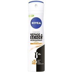 Антиперспирант женский Nivea (Нивея) Extra Невидимый черное и белое, 150 мл